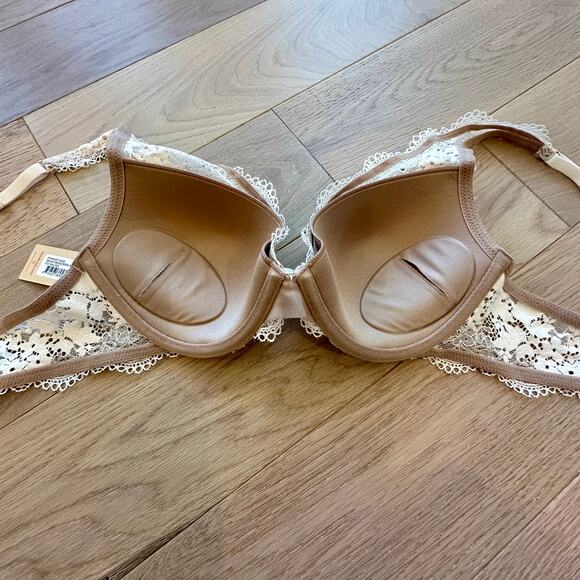 ThirdLove All Day Lace Uplift Plunge Sea Salt White Nude Bra 36B NWT - Picture 5 of 5